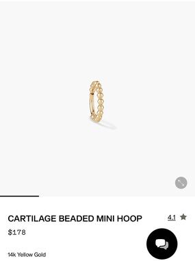 Mejuri Gold Cartilage Beaded Mini Hoop